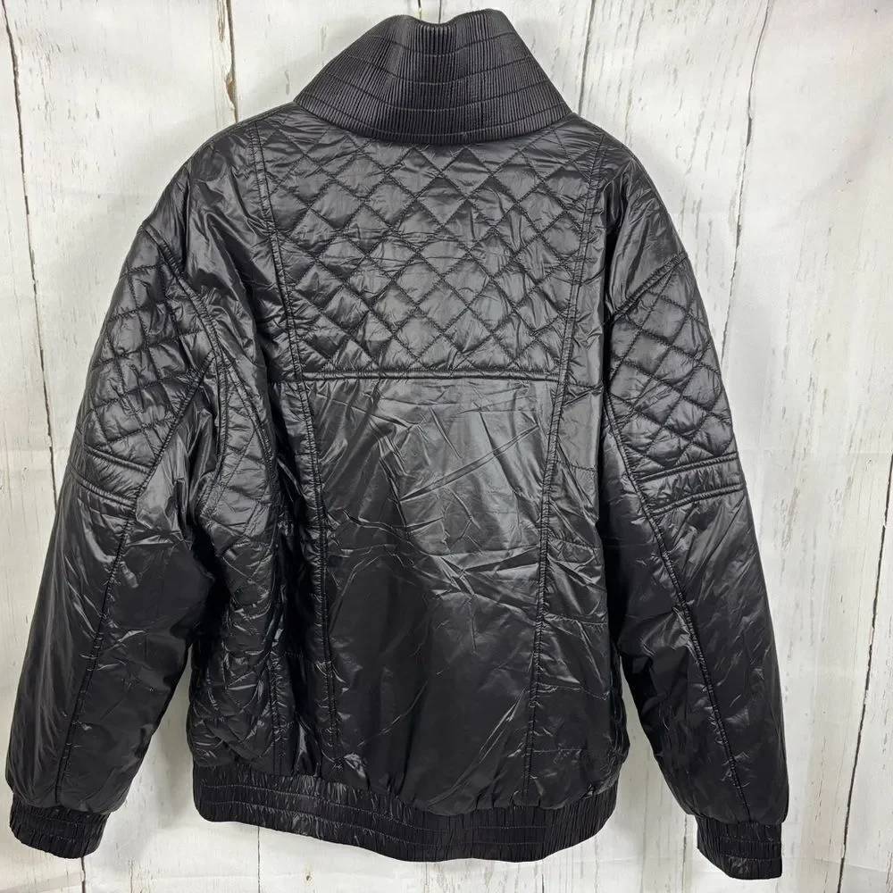 NWT Forever 21 Men's Black Quilted Zip Jacket Puffer Lightweight